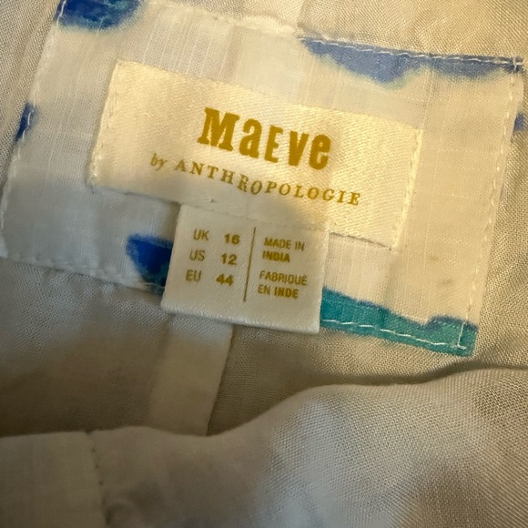 Anthropologie Maeve A-Line Printed Maxi Skirt SIZE 12  Blue Abstract - Picture 11 of 12